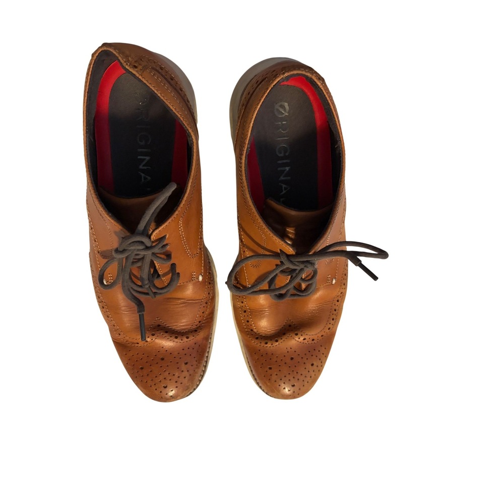 Cole Haan OriginalGrand Wingtip Oxford Tan Leather Mens Shoes C33805 Size 10.5 M